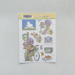 sticker kawaii personnages animés fille piscine guitare autocollants décoratifs carnet journal intime scrapbook