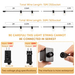 guirlande lumineuse led transparentes moderne vintage 15m 30m adaptateur télécommande clips noirs