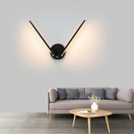 applique murale moderne minimaliste noir blanc lisse mat fixée mur vis interrupteurversible