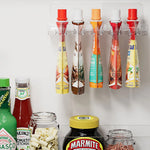 porte sacs cuisine transparent adhésif moderne organisation rangement épices assaisonnement réutilisable plastique multiple
