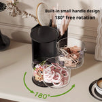 organisateur accessoires coiffure transparent blanc rose noir moderne elastiques pinces brosse cosmétiques rangement