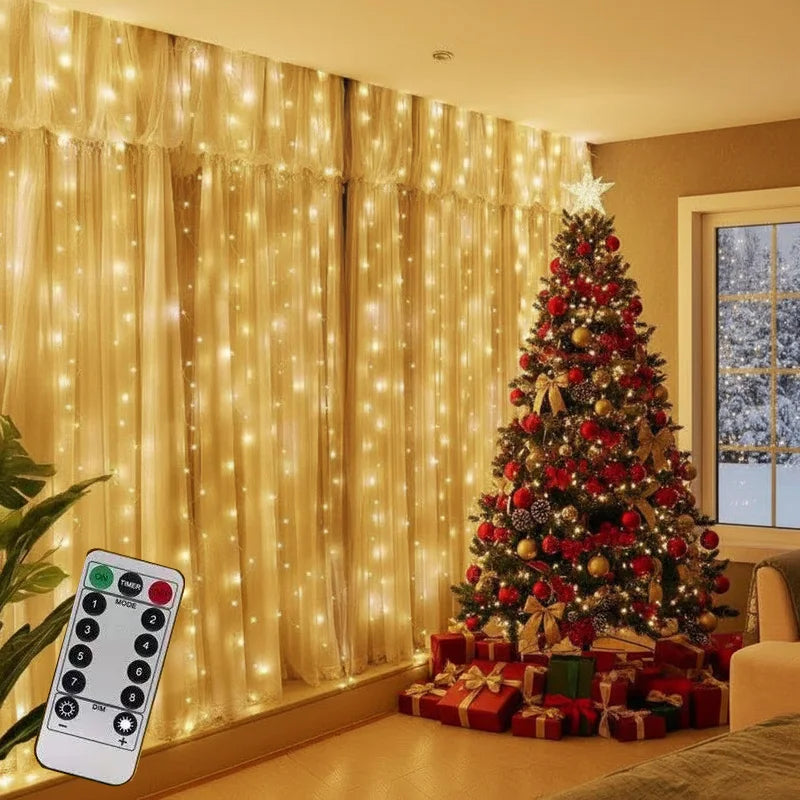 guirlande lumineuse led 3m multicolore décoration noël moderne transparente télécommande adaptateur usb prise murale