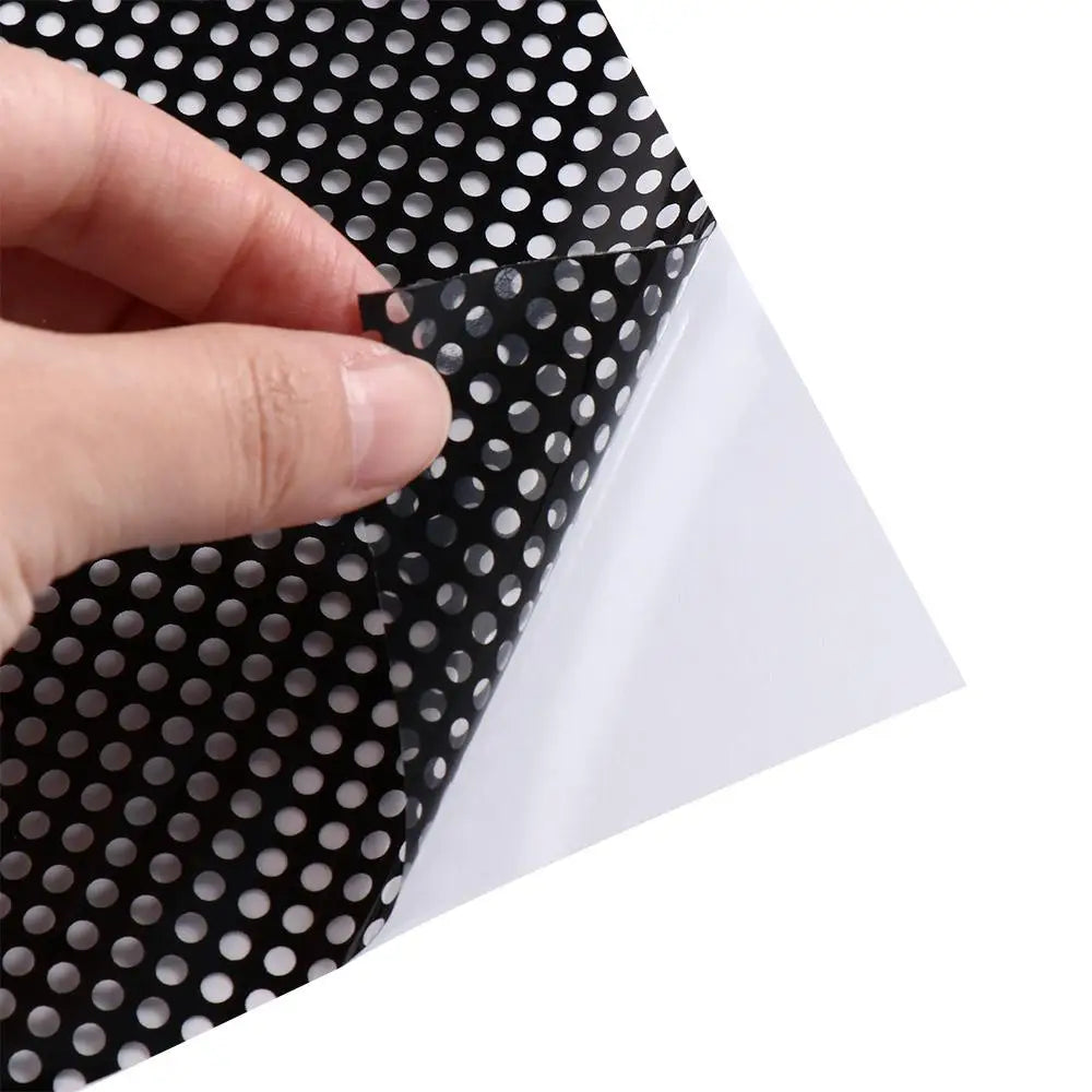 papier perforé noir blanc opacité moderne minimaliste isolation thermique fenêtre chambre confidentialité autocollant