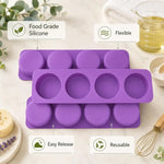 moule silicone violet cavités rondes fabrication savon bougie bain artisanal