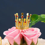 décoration gâteau couronne or argent cristaux topper anniversaire mariage fête élégant baroque