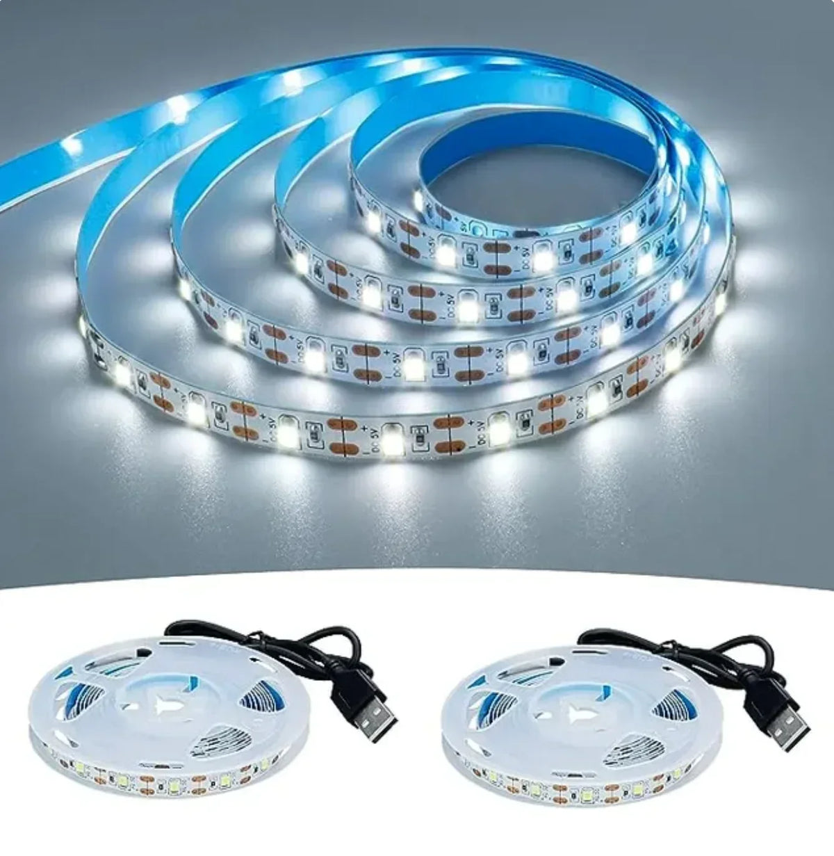 ruban led blanc flexible mètres usb éclairage ambiance maison décoration intérieur adhésif moderne
