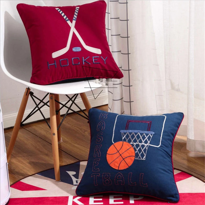 coussin carré mousse pe anti décubitus lit enfant basketball bâtons puck panier ballon moderne