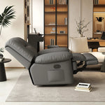 fauteuil relax contemporain cuir gris bois simple moderne poignées bouton commande