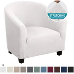 fauteuil moderne housse polyester jacquard gris élégants boutons protection salon automne hiver