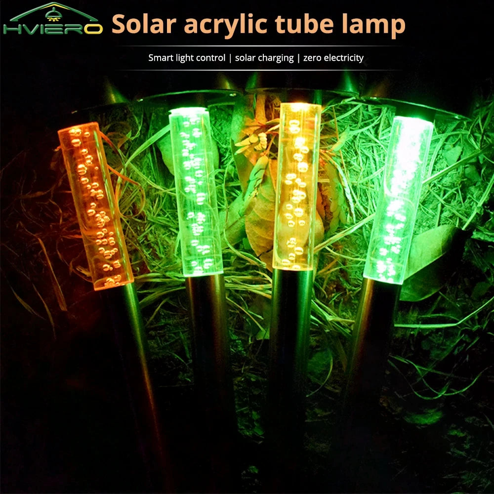 lampe solaire moderne transparente bulles océan décorative jardin extérieur éclairage led