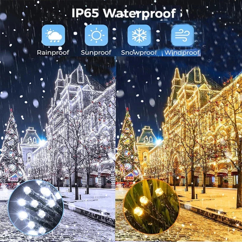 guirlande lumineuse solaire extérieure modes multicolore moderne étanche vacances noël mariage