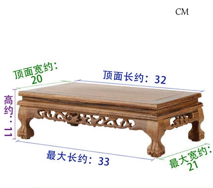 support socle bois massif marron foncé figurine statue objet decoratif pied sculpté classique