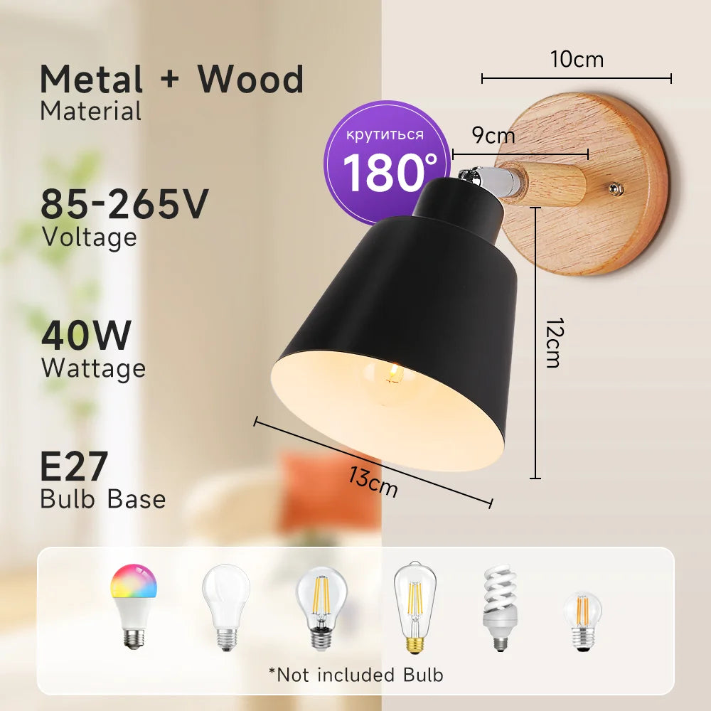 lampe moderne 9W blanc bois rose ampoule visible certification ROHS LED E27 contemporaine