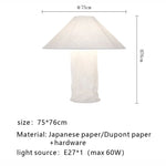 lampe table moderne papier blanc texture froissée 6000k 4000k 3000k
