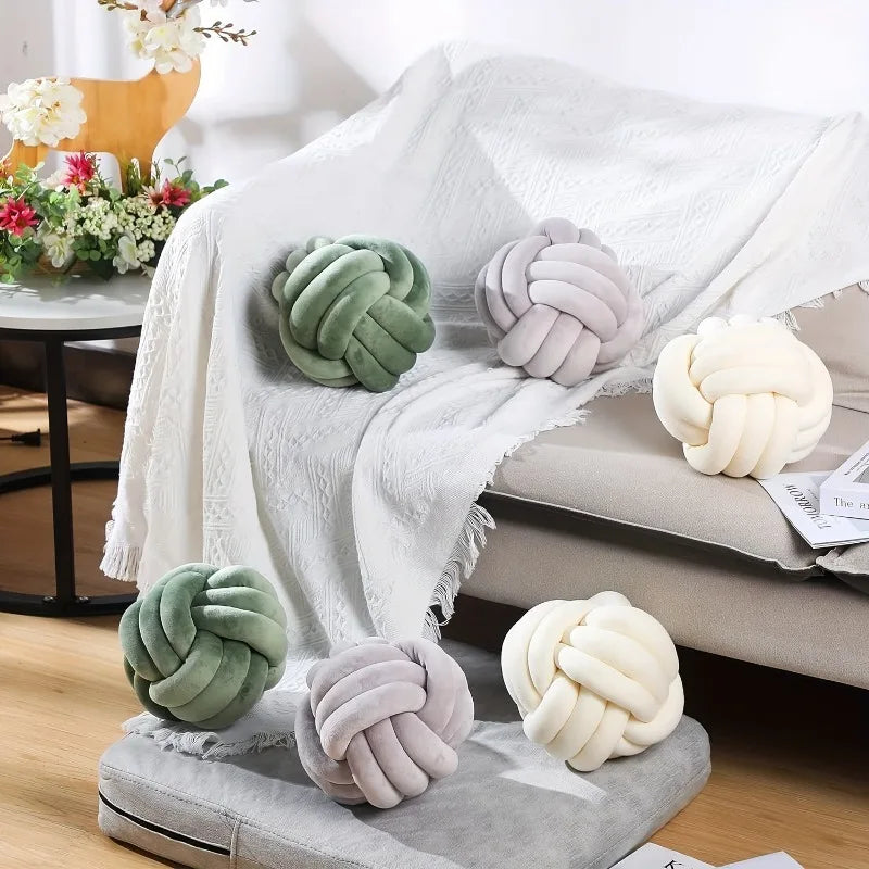 coussin décoratif velours noué moderne couleur gris rose bleu opalescent