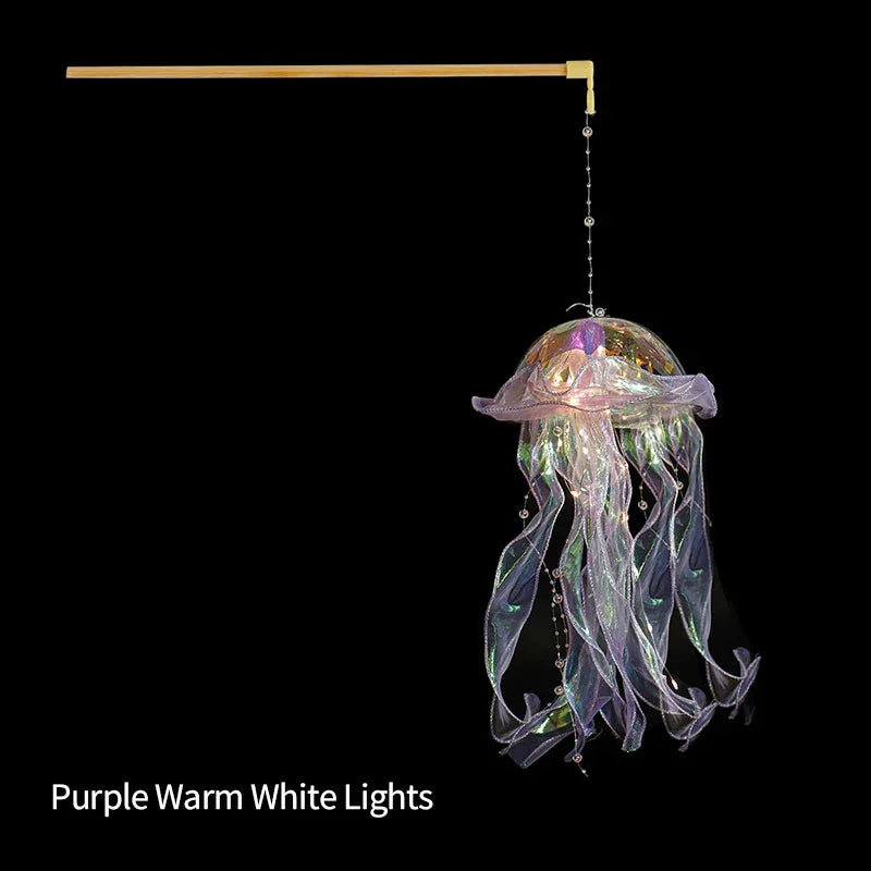 méduses lumineuses multicolores translucides chaînes suspendues veilleuses décoratives chambre filles