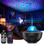 projecteur led noir transparent nébuleuse moderne télécommande bluetooth effets sonores relaxation fête