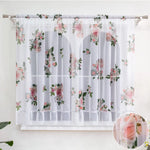rideau floral transparent plissé romantique imprimé dentelle salon européen américain