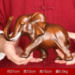 statuette éléphant résine marron foncé sculptée relief décorative maison réaliste