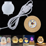 lampe led moderne transparente motifs floraux bois naturel câble usb bouton tactile minimaliste