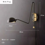 lampe murale or noir moderne scandinave articulée étude chambre entrée