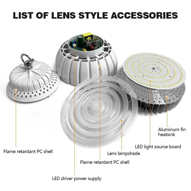 Lampe industrielle moderne LED haute luminosité blanc chaîne fixée robuste économe énergie