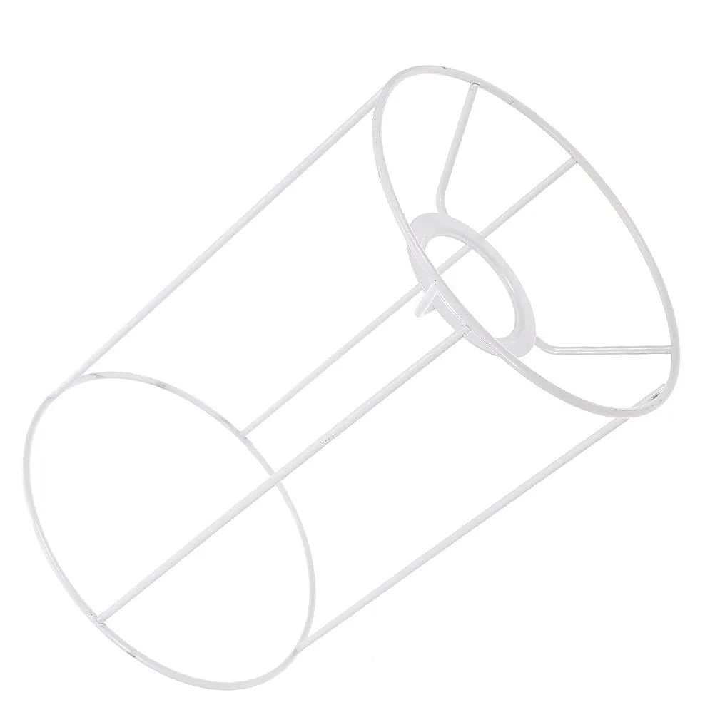 support lampe blanc moderne cadre suspension fil métallique abat jour tambour protection ampoule diy