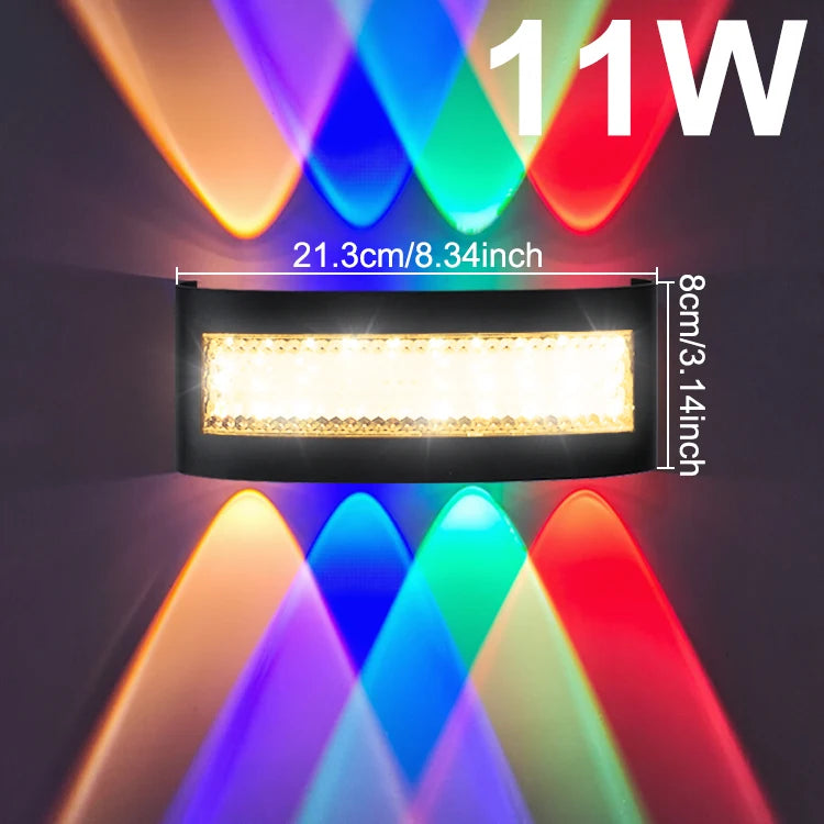 appliques murales led modernes rgb noir lumiere arc ciel texturées semi transluce