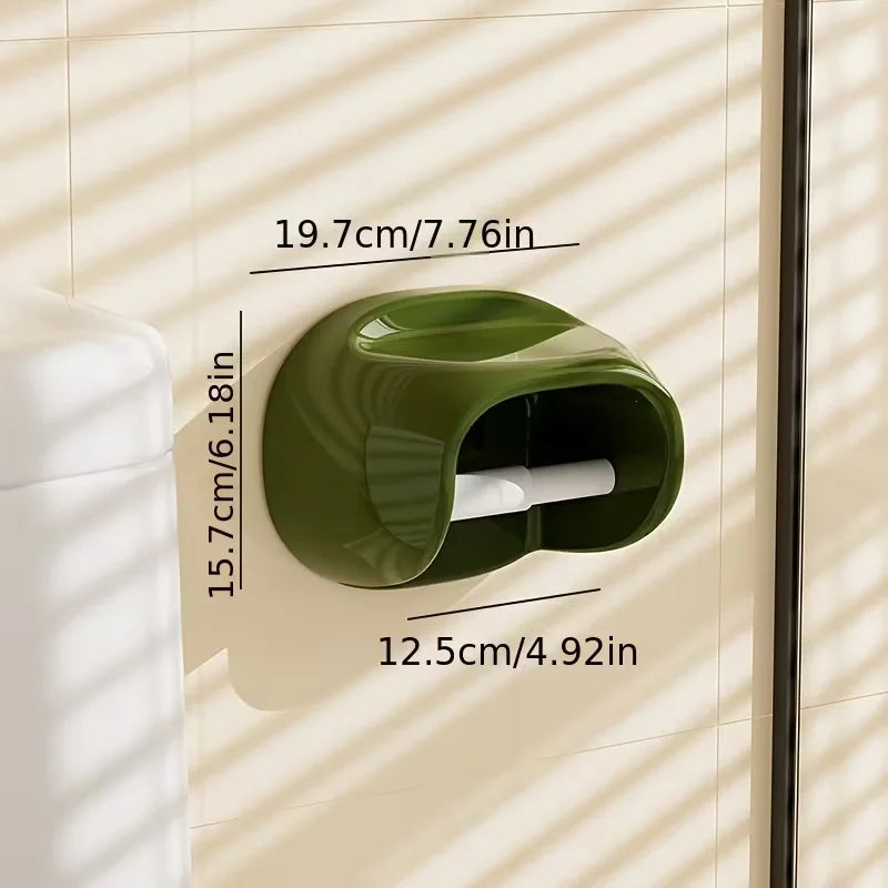 distributeur papier toilette mural adhésif vert olive rouge moderne salle bain conteneur décoratif bois