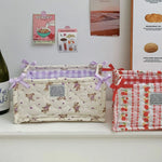 panier rangement tissu vichy animal fleuri blanc rose violet doux texturé