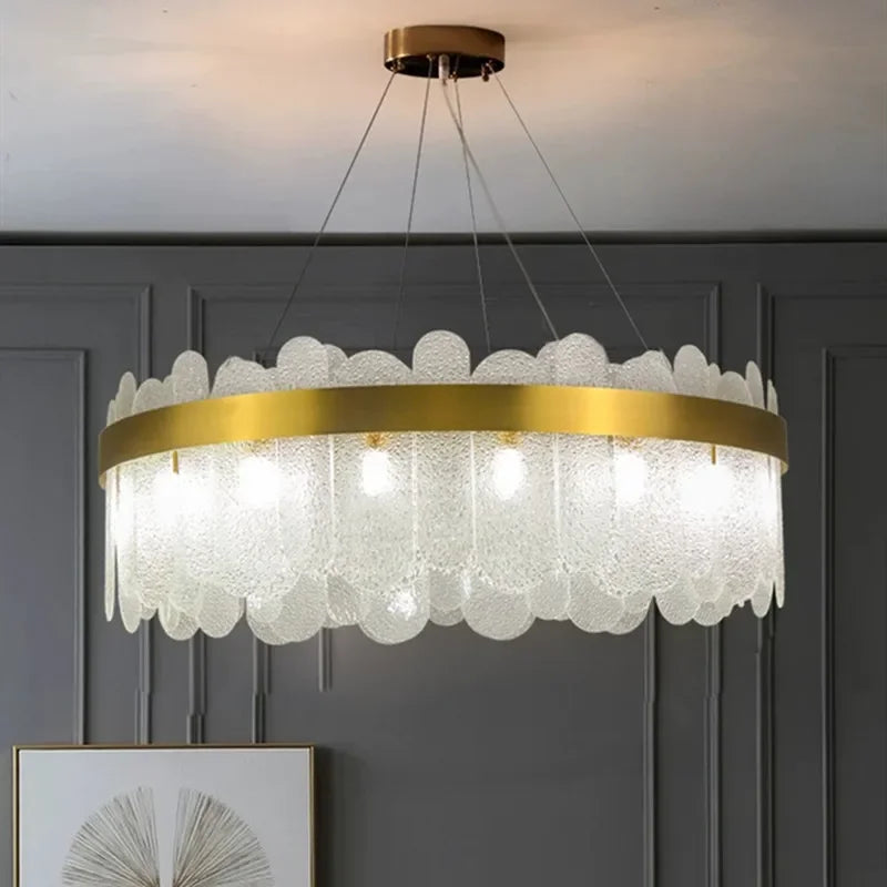 suspension lumineuse moderne or blanc rondes transparentes 90 260V 249 2000lm