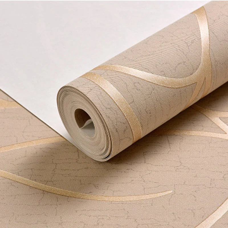 papier peint moderne bandes ondulées résistant humidité anti moisissure 53cm large salon chambre coucher