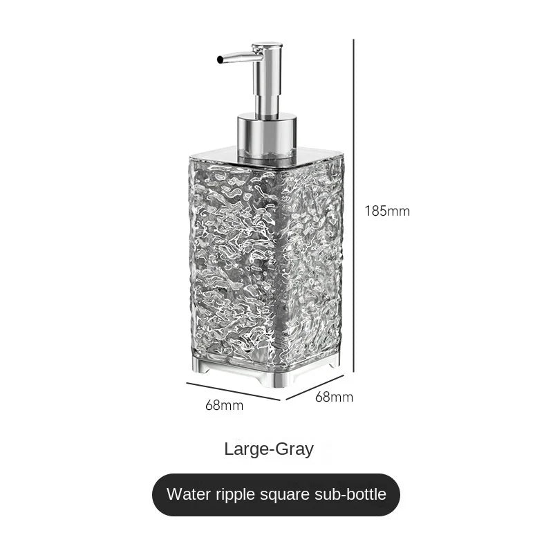 distributeur savon liquide transparent texture ondulée moderne salle bain cuisine rechargeable pump bouchon