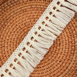 ruban macramé franges boho vert eau bleu marine orange noir blanc artisanal