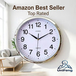 horloge murale moderne or argent blanc simple quartz opaque famille