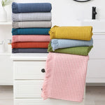 serviette bain coton géométrique rapide moderne multicolore grande taille bleu marine gris rose vert