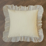 housse coussin polyester imprimé floral vintage romantique beige marron orange pointillé øllets square rectangle