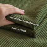 tissu velours côtelé rayures vert olive marron vintage doux chaud polyester coudre maison bricolage