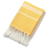 serviette plage coton rayée bleu clair rose franges rapide absorption moderne rustic