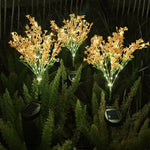 lampe solaire extérieure fleur artificielle jaune vert métal décorative jardin nuit led rechargeableextérieur