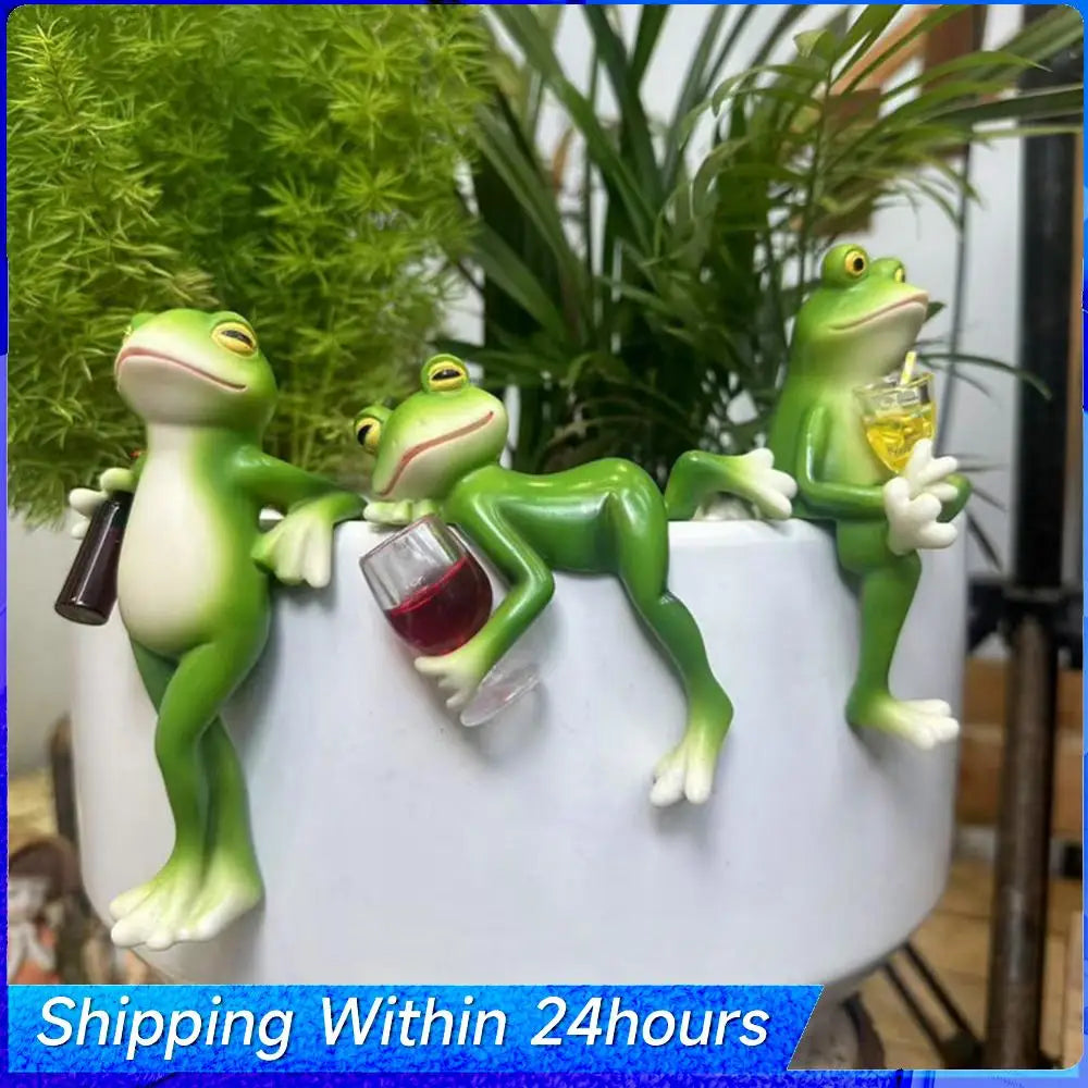 statue grenouille réaliste résine verte détaillée ornement jardin verre adhésif fixeextérieur
