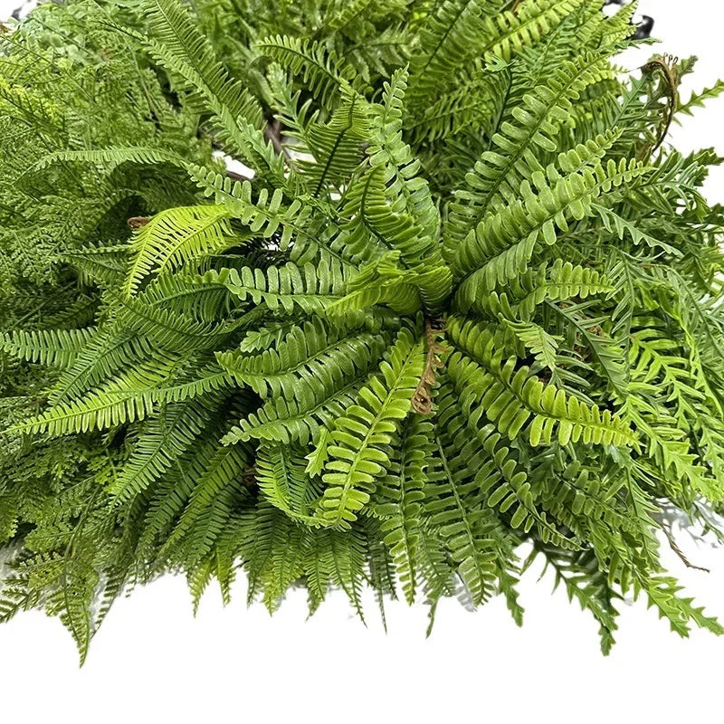 plantes artificielles feuilles fines vertes naturelles décoration intérieure feuilles pointues variées brunes salon