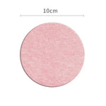 supports verre adhésifs tapis diatomées rond carré gris rose bleu texture granuleuse minimaliste maison