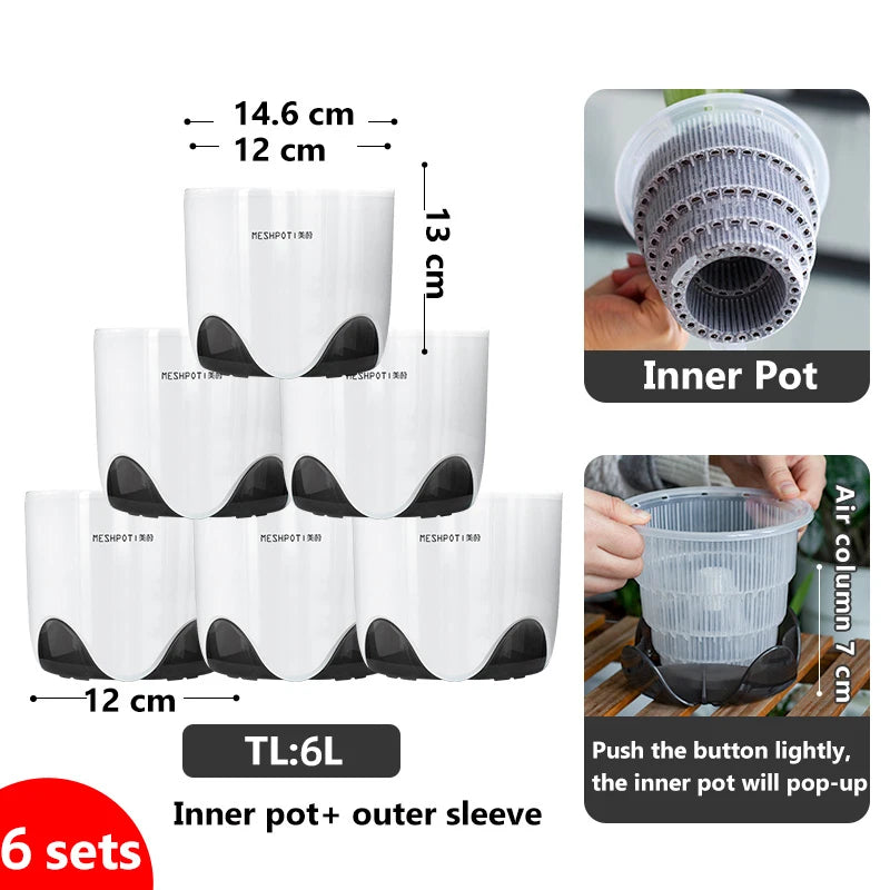 pots orchidées blancs modernes perforations ventilation racines aérationintérieurexterne