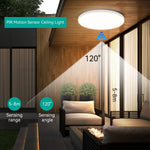 Lampe moderne LED radar détecteur mouvement 220V blanc abs murale