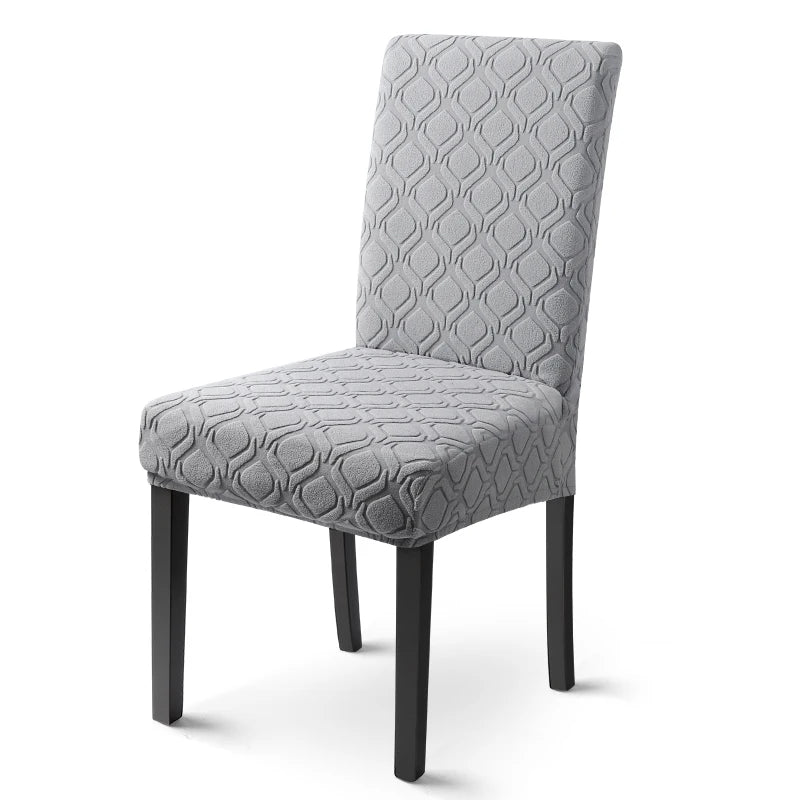 housses chaise jacquard moderne gris clair motif géométrique polyester élasthanne chaise salon fauteuil d'hôtel