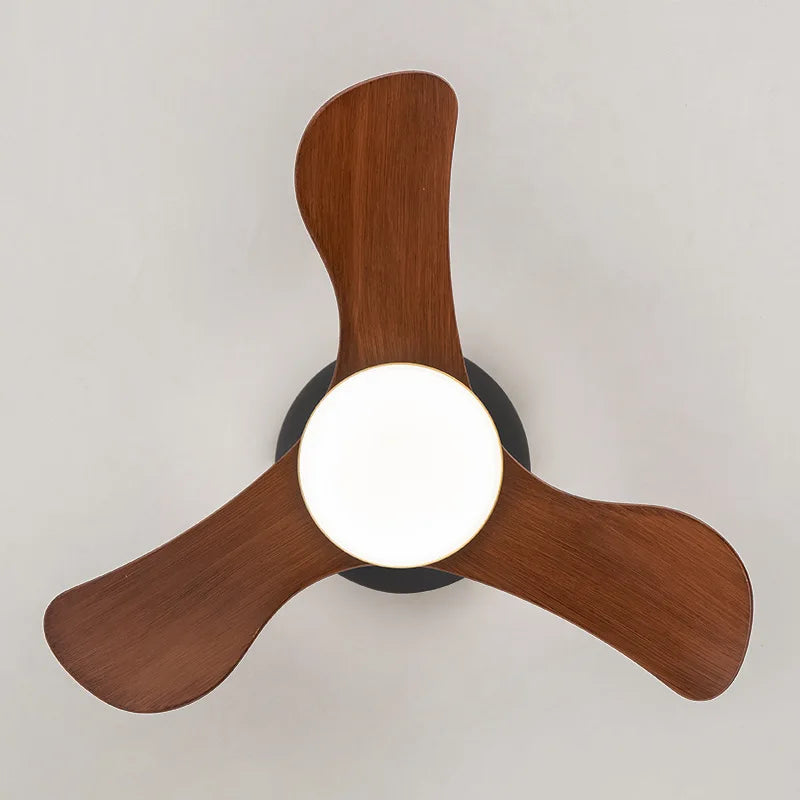 ventilateur moderne led télécommande faible bruit chambre salon noir texture bois
