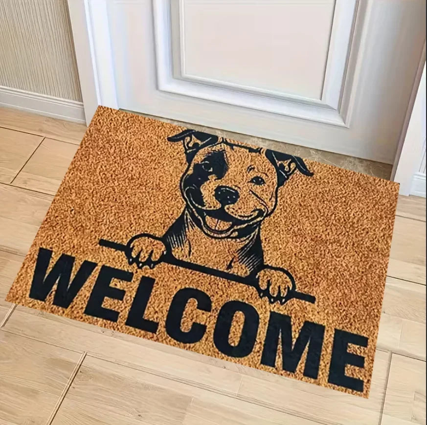 tapis d'entrée moderne chiens motifs floraux antidérapant résistant décoloration 30x50cm 40x60cm