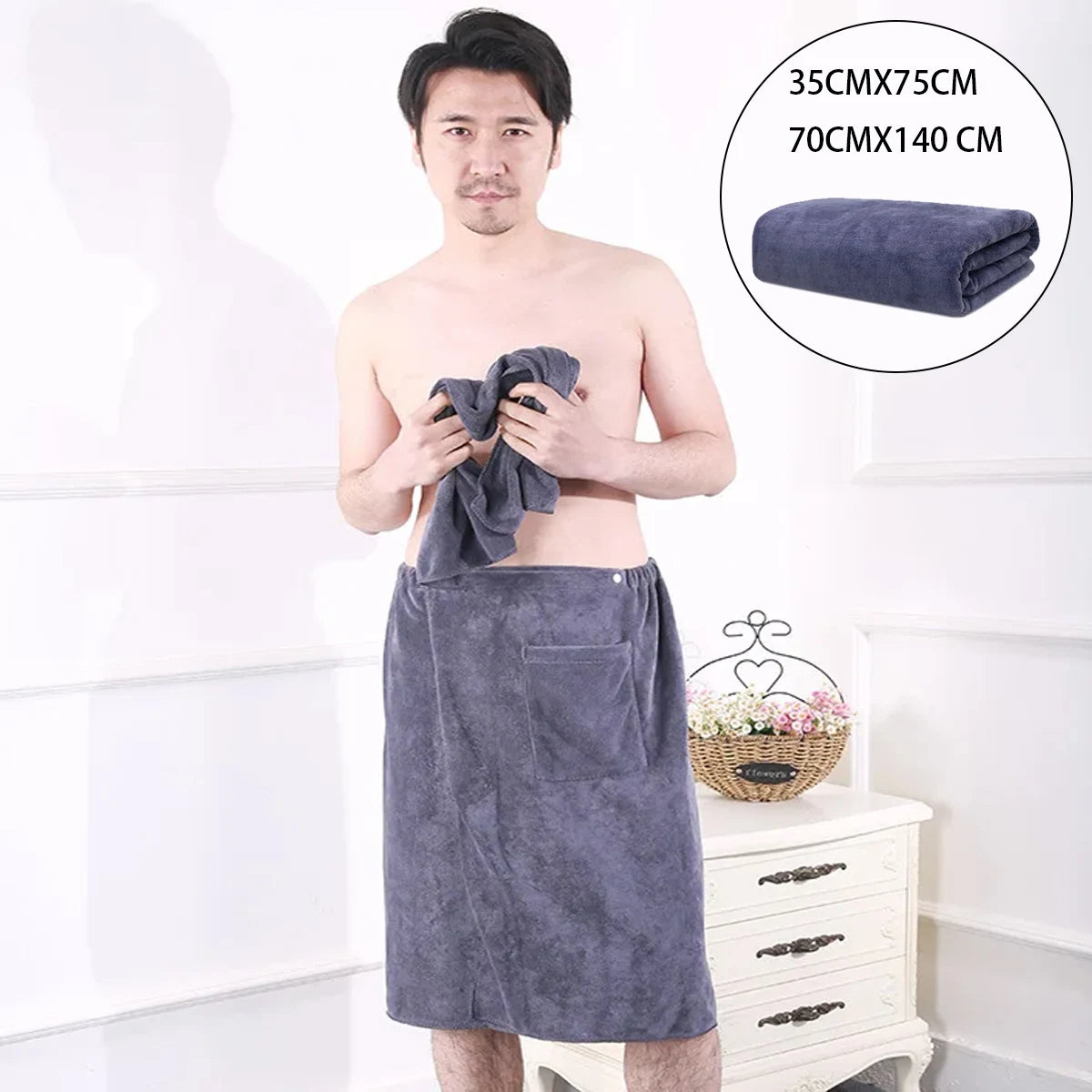 serviette bain velours bleu moderne poche rapide absorbant machine transparente