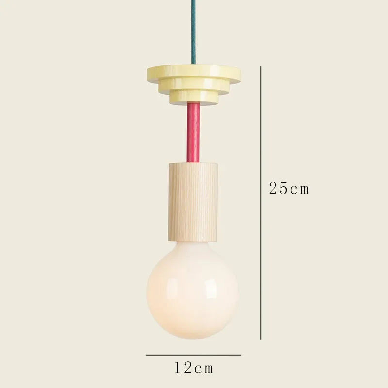Suspension lumineuse moderne bois naturel rouge beige blanc bleu marron plastique translucide